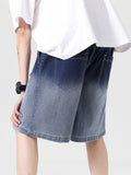 2023 New Gradient Summer Denim Shorts Men Cotton Casual Breeches Short Pants Drawstring Baggy Jeans Shorts Male Plus Size 8XL