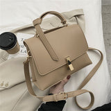 Fashion Simply PU Leather Crossbody Bag for Women Solid Color Shoulder Messenger Bag Lady Travel Small Handbag Purses Sac