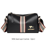 Women Genuine Leather Handbags Designer Rotating metal lock Ladies Shoulder Bags Fashion New Luxury Brand Female Messenger Bag