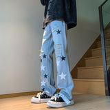 Men's Hip Hop Straight Jeans Trend  Neutral Denim Trousers Loose Wide Leg Street Pants Man Baggy American Jeans Large size 5xl