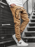 Men's Big Pocket Cargo Pants Trousers Casual Men Jogger Pants Fashion Stitching zipper Sportswear Cotton Fitness Sweatpants