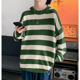 Spring Autumn Winter Fashion Man Casual Men's Loose Tess Cool Boys Pullover Knitted Sweater Soft Stripes Tops