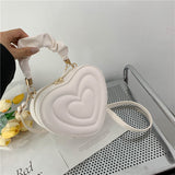 Fashion Love Heart Shape Shoulder Bag Small Handbags Designer Crossbody Bags For Women Solid Pu Leather Top Handle Bag