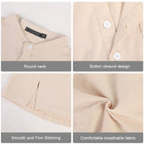 High Quality New Men'S Linen V Neck Bandage T Shirts Male Solid Color Long Sleeves Casual Cotton Linen Tshirt Tops S-3xl