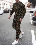 Men's Clothing Sets Fashion Must-Have Activewear 3D Printed Long Sleeve T-Shirts Men's Pullovers Casual Sweatpants Set