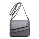 Ilooove Multi pockets New Leather Luxury Handbags Women Bags Designer Shoudler Crossbody Bags For Women Bolsas Femininas