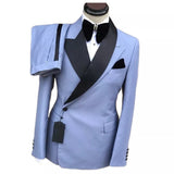 Double Breasted Men Suits Slim Fit 2 Pieces Wedding Groom Tuxedo Formal Italian Fashion Blazer (Jacket+Pants) Custom Costume