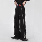 2023 Niche Design Zipper Split Casual Pants Spring New Trend Male Loose High Street Men's Straight Wide Leg Trousers 9A7173