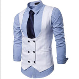 Slim Fit Suit Vest for Men with Double Breasted Single One Piece Male Waistcoat for Formal Wedding Tuxedo Fashion Coat 2023