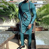 Dashiki Mens Top Pant 2 Pieces Outfit Set African Men Clothes Set 2023 African Clothing For Man Shirt With Trouser