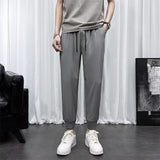 S-4XL Harem Pants Men Clothing Summer Thin Trousers Hip Hop Streetwear Simply Korean Fashion Pantalones Baggy Pure Teens Sporty