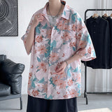 2023 Summer New Men's Flower Shirts Short Sleeve Casual Blouses Harajuku Hawaii Female Large Size Clothing