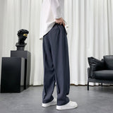 2023 New Men Casual Pants Solid Wide Leg Trousers Straight Fashionable  Suit Pants Streetwear Comfortable Fabric Oversize Unisex