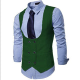 Slim Fit Suit Vest for Men with Double Breasted Single One Piece Male Waistcoat for Formal Wedding Tuxedo Fashion Coat 2023