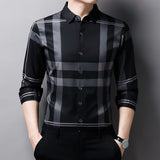 High Quality Men's Long Sleeve Shirt Casual Comfortable Shirt Business Breathable Striped Shirt Male Clothing Top