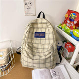 Women Backpack Students Plaid School Backpacks College School Bags For Girls Canvas Travel Backbag Female Scoolbag Rucksack