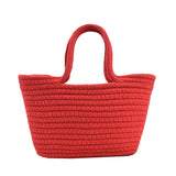 New 2023 Casual Solid Color Woven Bag Women Small Tote Straw Bag Beach Vacation Travel Shopping Shopper Handbag Female Open Bag