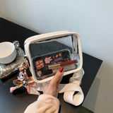 PVC Clear Crossbody Bags for Women Men Stadium Approved Transparent Shoulder Handbag Small Square Phone Bag Outdoor Wallet Purse