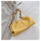 Day Clutch Thick Gold Chains Dumpling Clip Purse Women Cloud Underarm Shoulder Bag Pleated Designer Pouch Totes Handbag