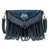 Original Design Shoulder Bag For Women PU Leather Luxury Clutch Designer Handbags Western Purse Fringe Messenger Bag