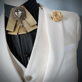 Layers Collor Flower Bow Tie for Gentlemen Suit Wedding Groom Ties with Beads New Arrival