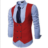 Slim Fit Suit Vest for Men with Double Breasted Single One Piece Male Waistcoat for Formal Wedding Tuxedo Fashion Coat 2023