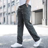 Big Size Men&#39;s Cargo Trousers Straight Leg Work Pant Men Loose Fit Cotton Summer Wide Overalls Male Side Multi Pocket large size