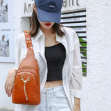 Bags for Women Newly Women Chest Pack Female Sling Bags Crossbody Alligator Shoulder Chest Bag Casual PU Leather Messenger Pack