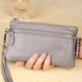 Genuine Leather Women Money Bag Versatile Solid Female Long Card Hold Wallet High Quality Lady Clutch Purse Wristlet Phone Bags