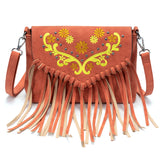 Original Design Shoulder Bag For Women PU Leather Luxury Clutch Designer Handbags Western Purse Fringe Messenger Bag