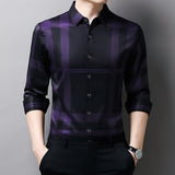 High Quality Men's Long Sleeve Shirt Casual Comfortable Shirt Business Breathable Striped Shirt Male Clothing Top