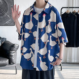 2023 Summer New Men's Flower Shirts Short Sleeve Casual Blouses Harajuku Hawaii Female Large Size Clothing