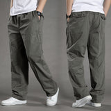 XL-3XL 4Colors Straight Loose Men Long Cargo Pants Soft Breathable Casual Streetwear Daily Travel Sports Cotton Trousers