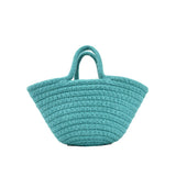 New 2023 Casual Solid Color Woven Bag Women Small Tote Straw Bag Beach Vacation Travel Shopping Shopper Handbag Female Open Bag