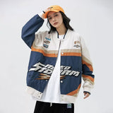 American Embroidered Baseball Uniform Jackets Men's Punk Racing Jacket Couple Motorcycle Toolingcoat Street Casual Coats Unisex