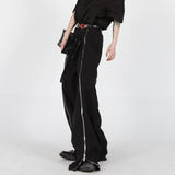 2023 Niche Design Zipper Split Casual Pants Spring New Trend Male Loose High Street Men's Straight Wide Leg Trousers 9A7173