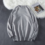 Korean Fashion Sweaters Men New Brand Sweater Fashion Jumper Casual O-Neck Solid Color Homme Knitwear White Black Pullover