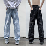 Men's Hip Hop Straight Jeans Trend  Neutral Denim Trousers Loose Wide Leg Street Pants Man Baggy American Jeans Large size 5xl