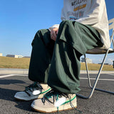 Ilooove Men's 6XL 7XL 8XL Oversized Quick Dry Green Navy Track Cargo Pants Trousers Wide Leg Pants Sweatpants Men Korean Summer Clothes