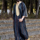 Islamic clothing For Men jubba Thobe Muslim Men Clothing Arabian Caftan Dubai Dress Loose Embroidered Men’s Muslim Robe