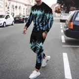 Men's Clothing Sets Fashion Must-Have Activewear 3D Printed Long Sleeve T-Shirts Men's Pullovers Casual Sweatpants Set