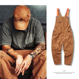 Casual Joggers Jumpsuit Pants Men Women Loose Retro Casual Wide Leg Jeans Cargo Pants Streetwear Baggy Straight Overall Brown