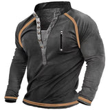 Spring Autumn Men Outdoor Tactical T-Shirts Thick Cotton V-neck Long Sleeve Tees Shirt Male Oversized Sweatshirt Male Clothes