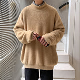 2023 Winter New Mink Velvet Sweater Knitted Solid Sweater Men Clothes Pullover Men Sweater Casual Pullovers Bottoming Sweaters