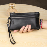 Genuine Leather Women Money Bag Versatile Solid Female Long Card Hold Wallet High Quality Lady Clutch Purse Wristlet Phone Bags