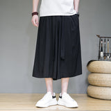 Men Wide Leg Pants Mens Cotton Joggers Retro Loose Trousers Man Korean Style Linen Pants Male Pants