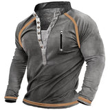 Spring Autumn Men Outdoor Tactical T-Shirts Thick Cotton V-neck Long Sleeve Tees Shirt Male Oversized Sweatshirt Male Clothes