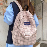 Women Backpack Students Plaid School Backpacks College School Bags For Girls Canvas Travel Backbag Female Scoolbag Rucksack