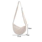 Simple Design Messenger Bag for Women Fashion Ladies Nylon Hobos Small Shoulder Bags Vintage Female Girls Purse Cloth Handbags