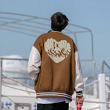 Men Patchwork Varsity Jacket Hip Hop Letter Embroidery American Vintage Bomber Jacket Streetwear Couple Loose Epaulettes Outwear